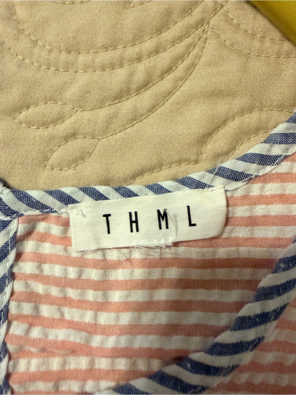 THML Colorblock Yellow Pink Blue Stripe Ruffle Tank - Picture 9 of 9